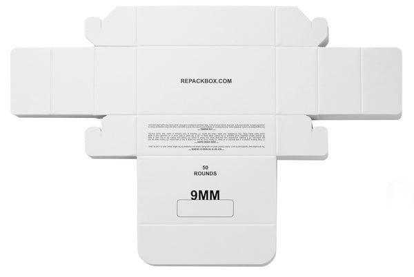 REPACKBOX® 3 SAMPLE BOXES - 9 Pistol Calibers - Holds 50 Rounds