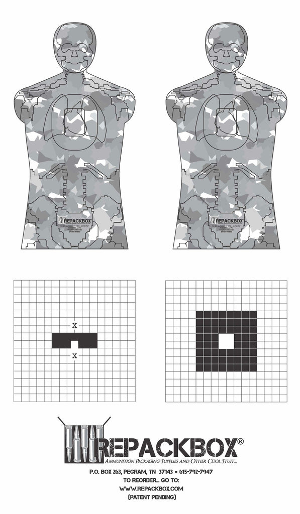 Box Test Target CENTER MASS Training Target - 20