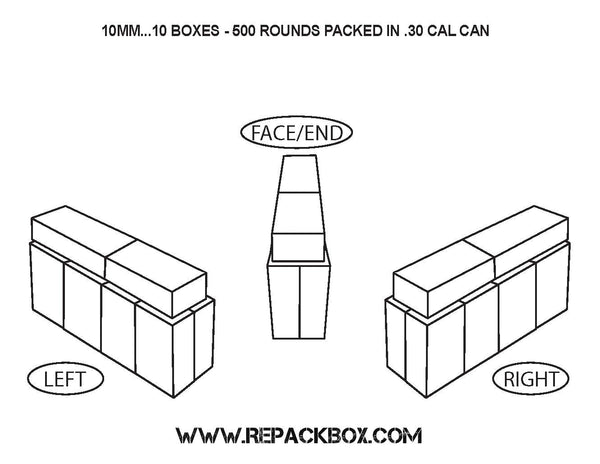 PRE-PAK of 50 - 10MM Boxes and a Fast Loader Tray: FREE SHIPPING