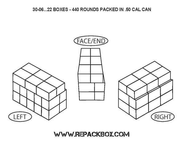 GO REPACKBOX® 100 BOX BUNDLE - Military Cardboard 30-06 SPRINGFIELD Ammo Box