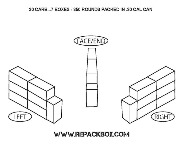 GO REPACKBOX® 100 BOX BUNDLE - Military Cardboard 30 CARBINE Ammo Box