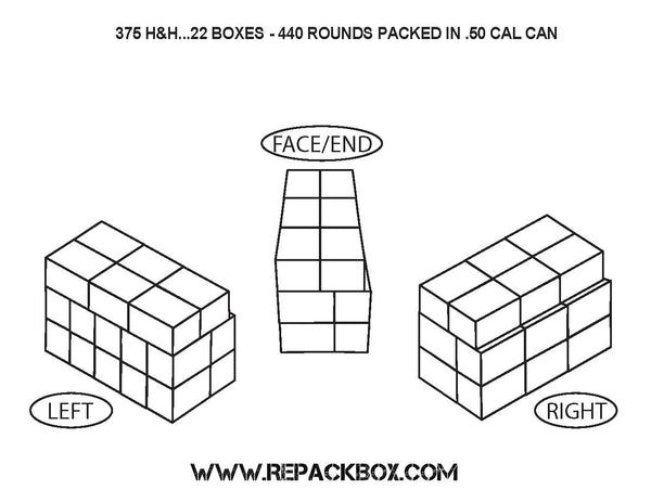 30 Box Kit: 375 H&H... NOTE: 30-06 BOX SHOWN... ACTUAL BOX WILL BE PRINTED: 375 H&H