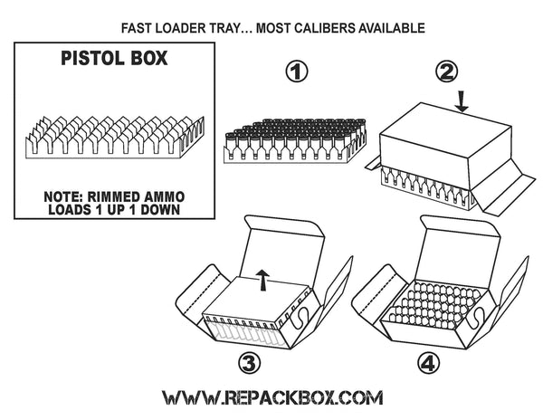 PRE-PAK of 50 - 45 ACP Boxes and a Fast Loader Tray: FREE SHIPPING