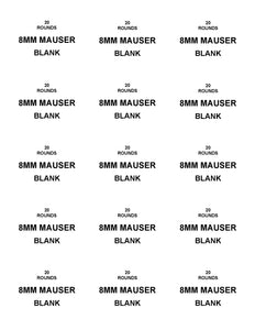 Labels: 8MM Mauser Blank