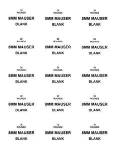 Labels: 8MM Mauser Blank